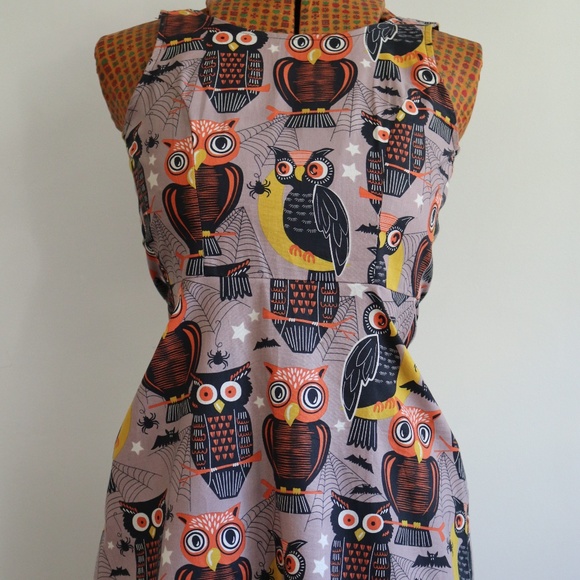 ModCloth Folter Halloween Owl A-line Midi Dress - Picture 1 of 5